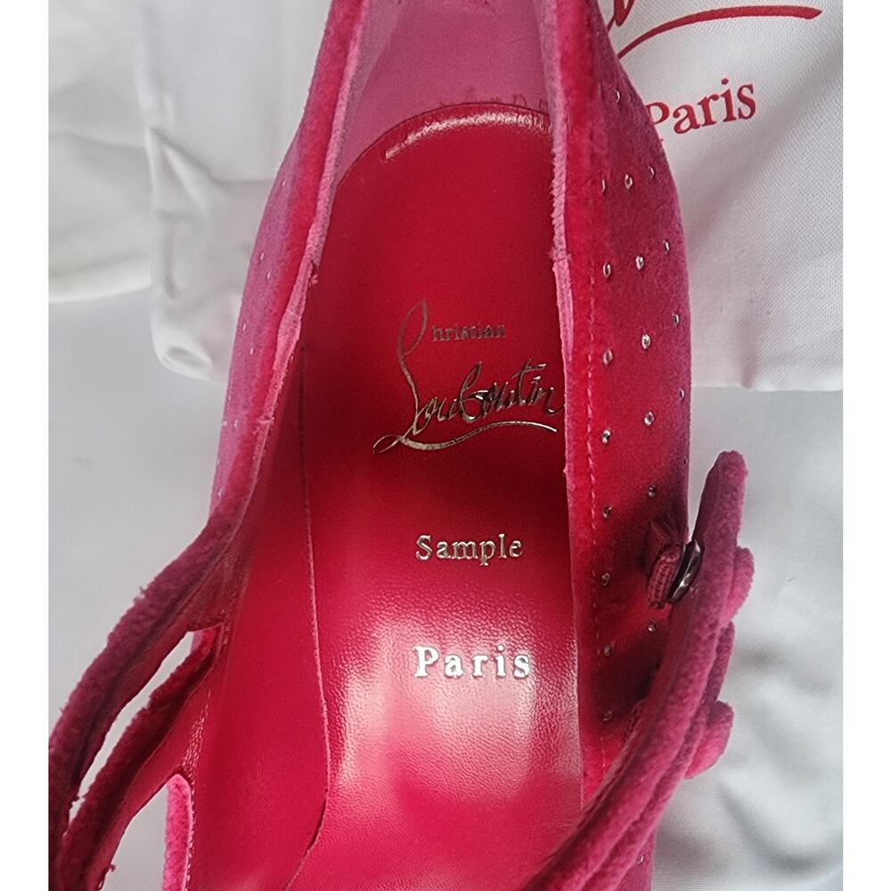 New Christian Louboutin Miss Mary Jane Shoes Heels Rhinestones Studs Sz 41 US 11 - Picture 8 of 10